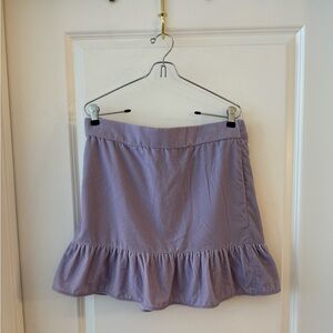 J. Crew Lavender Velvet Ruffle Skirt